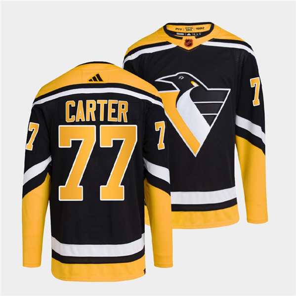 Men%27s Pittsburgh Penguins #77 Jeff Carter Black 2022 Reverse Retro Stitched Jersey Dzhi->pittsburgh penguins->NHL Jersey
